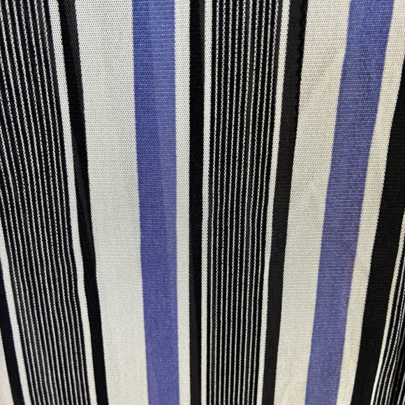 Chicos Travelers Size MP Stripe Mesh Lightweight Tunic Button Up Shirt - Picture 9 of 11